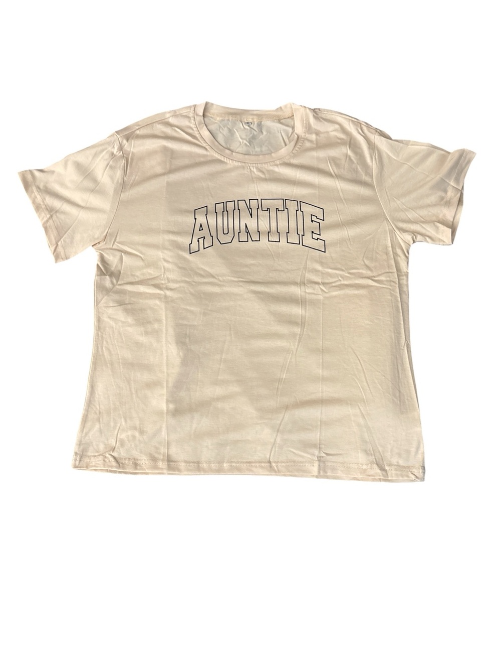Auntie Graphic Tee Cream Short Sleeve Shirt NWT Size XL